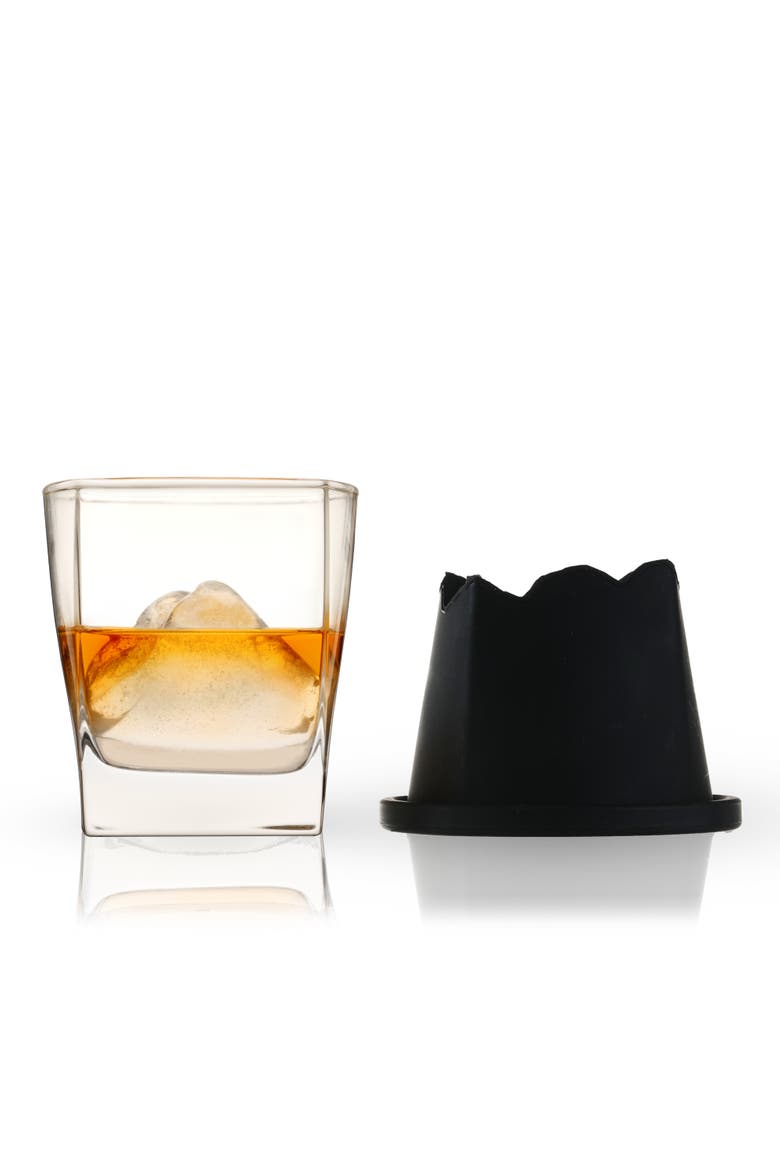 Glacier 2-Piece Mountain Ice Mold with Crystal Glass Set, Main, color, Black