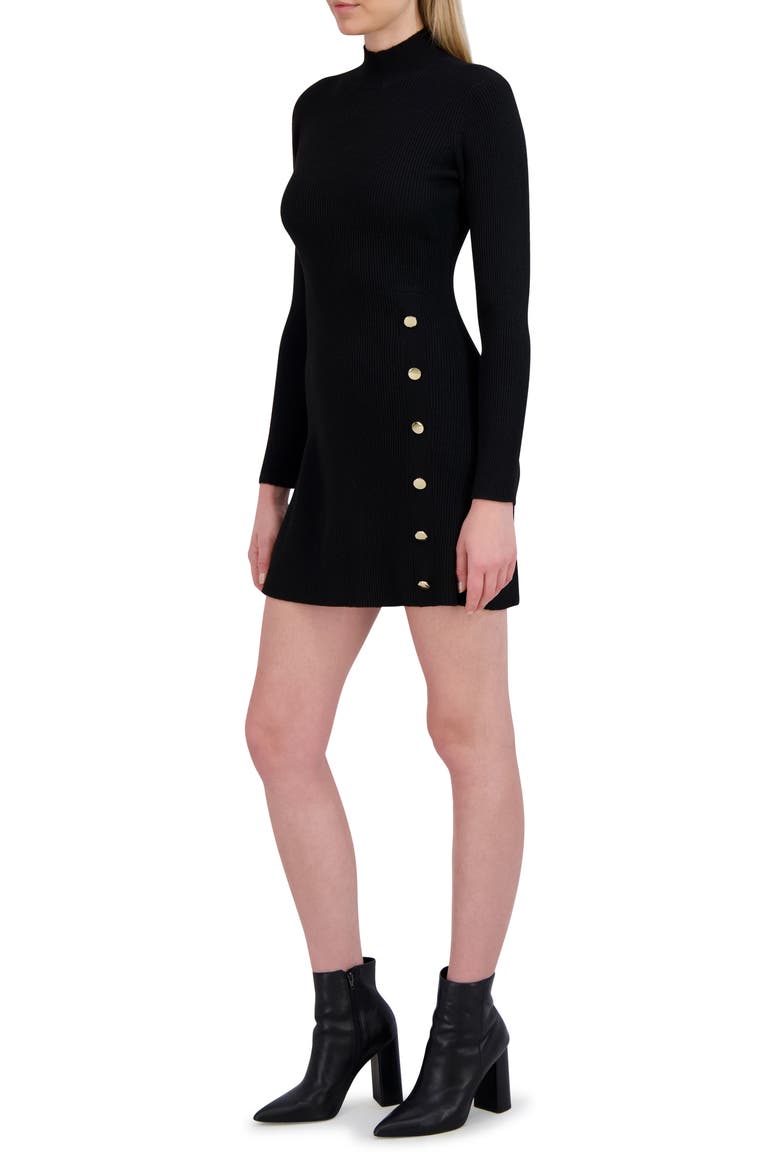 Layla Long Sleeve Sweater Dress, Alternate, color, BLACK ONYX