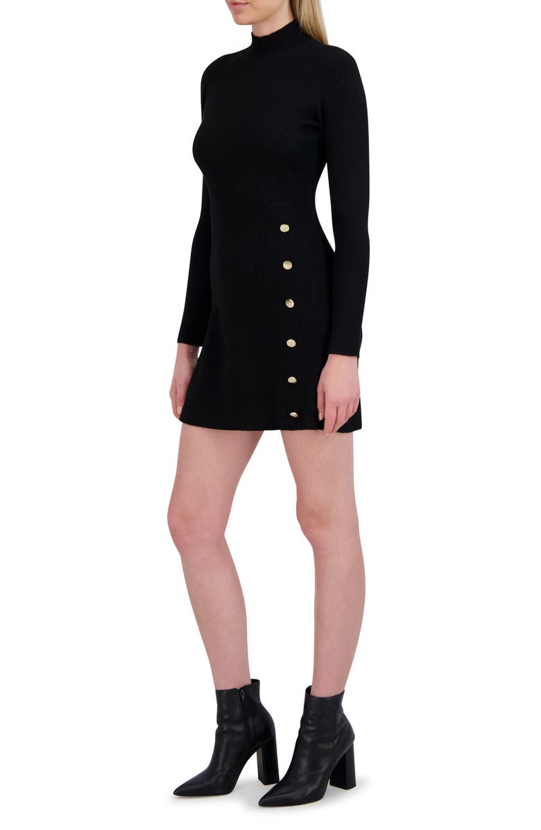 Laundry by Shelli Segal Layla Long Sleeve Sweater Dress, Alternate, color, Black Onyx