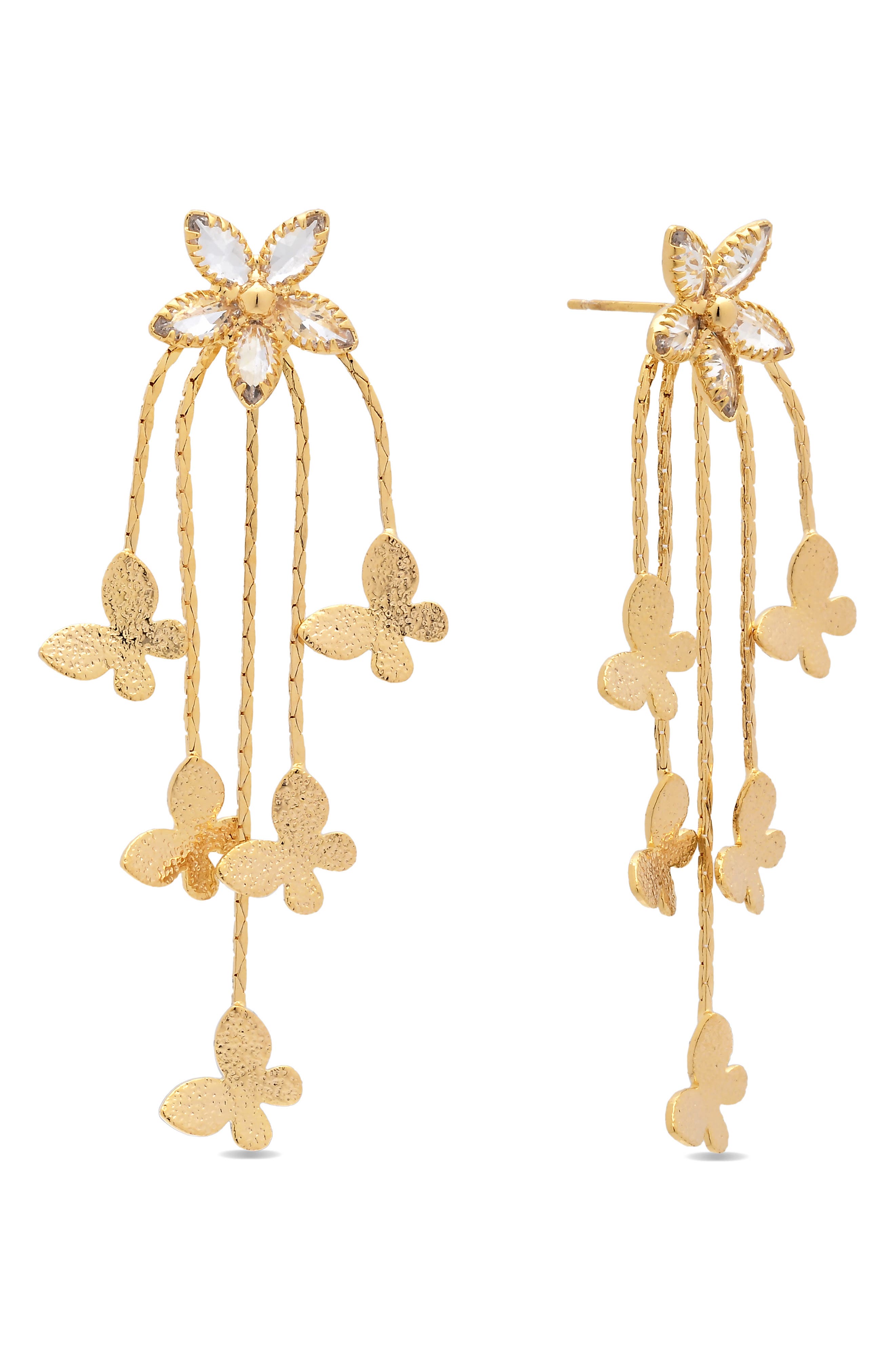EYE CANDY LOS ANGELES Soraya Flutter Fringe Drop Earrings