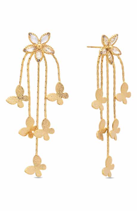EYE CANDY LOS ANGELES Soraya Flutter Fringe Drop Earrings
