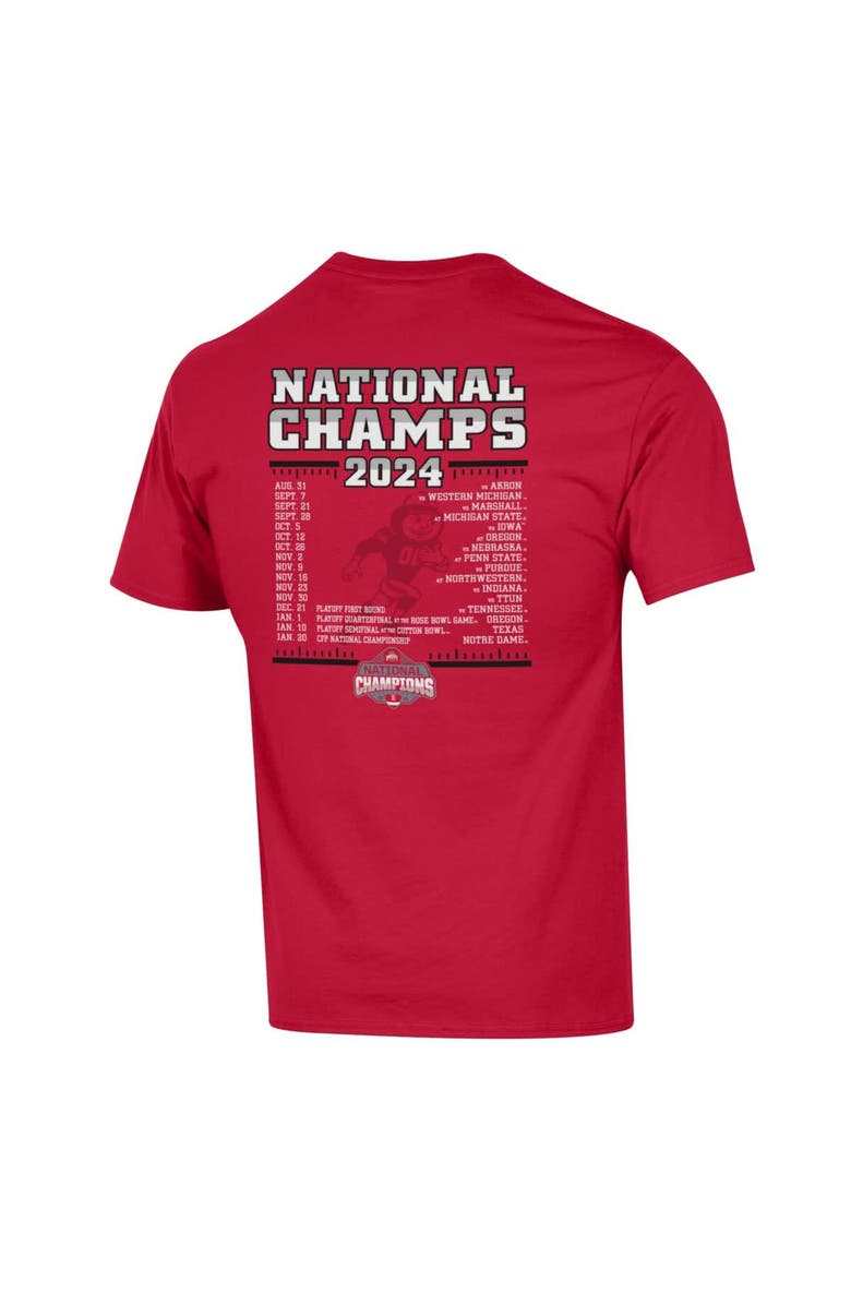 Champion Men's Champion Scarlet Ohio State Buckeyes College Football Playoff 2024 National Champions Schedule T-Shirt, Alternate, color, 
