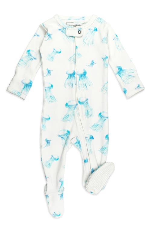 L'ovedbaby Print Organic Cotton Two-way Zip Footie