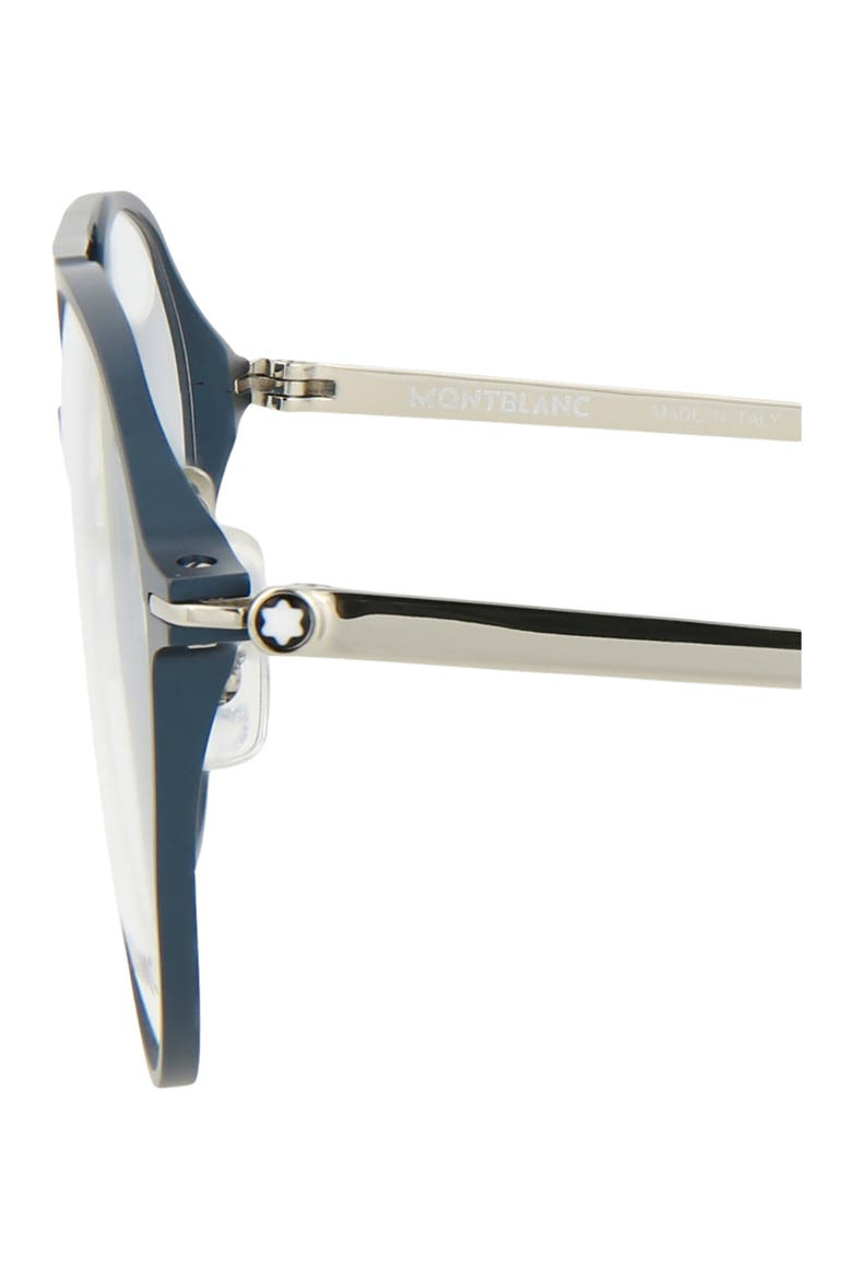 55mm Aviator Optical Glasses, Alternate, color, BLUE SILVER TRANSPARENT