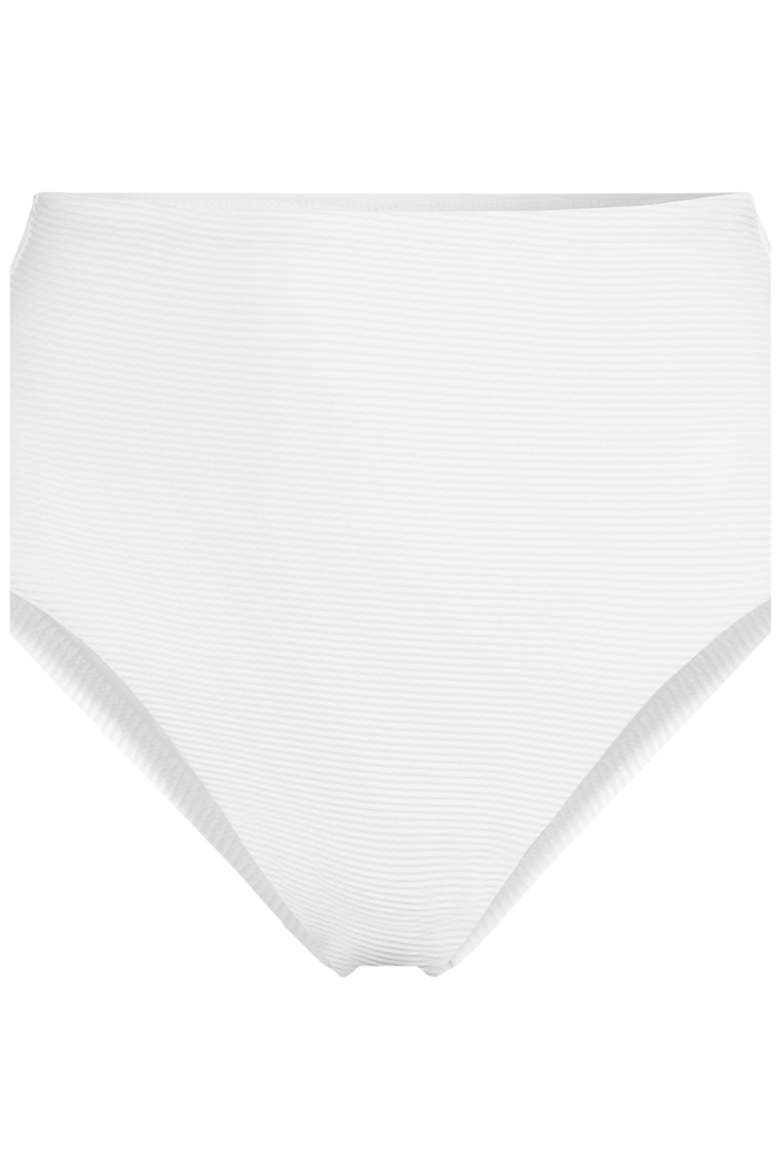Ribbed Smoothing High Waisted Bikini Bottoms, Alternate, color, White Ottoman