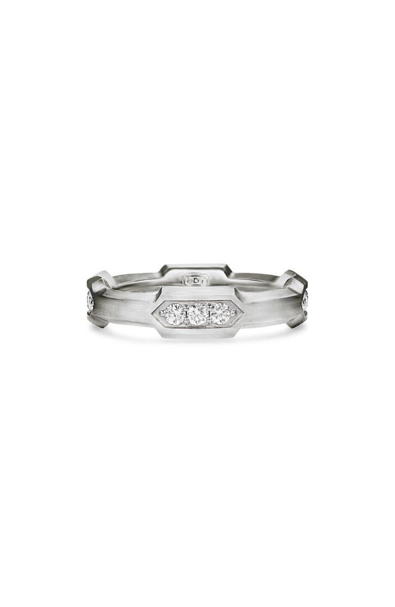 David Yurman 6MM HEX PAVE STATION BAND RING, Alternate, color, Sterling Silver