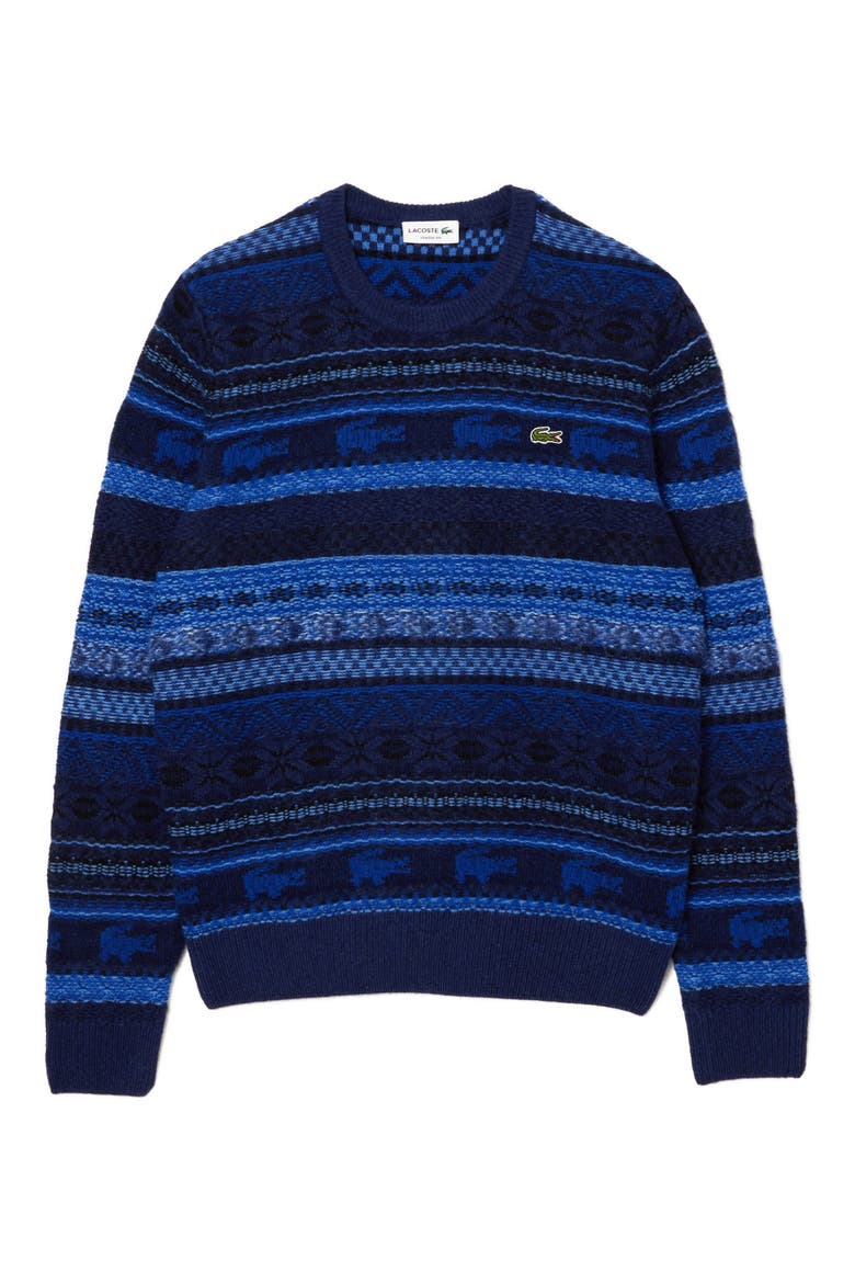 Pattern Stripe Wool Blend Sweater, Main, color, UIB COBALT/ MULTICO