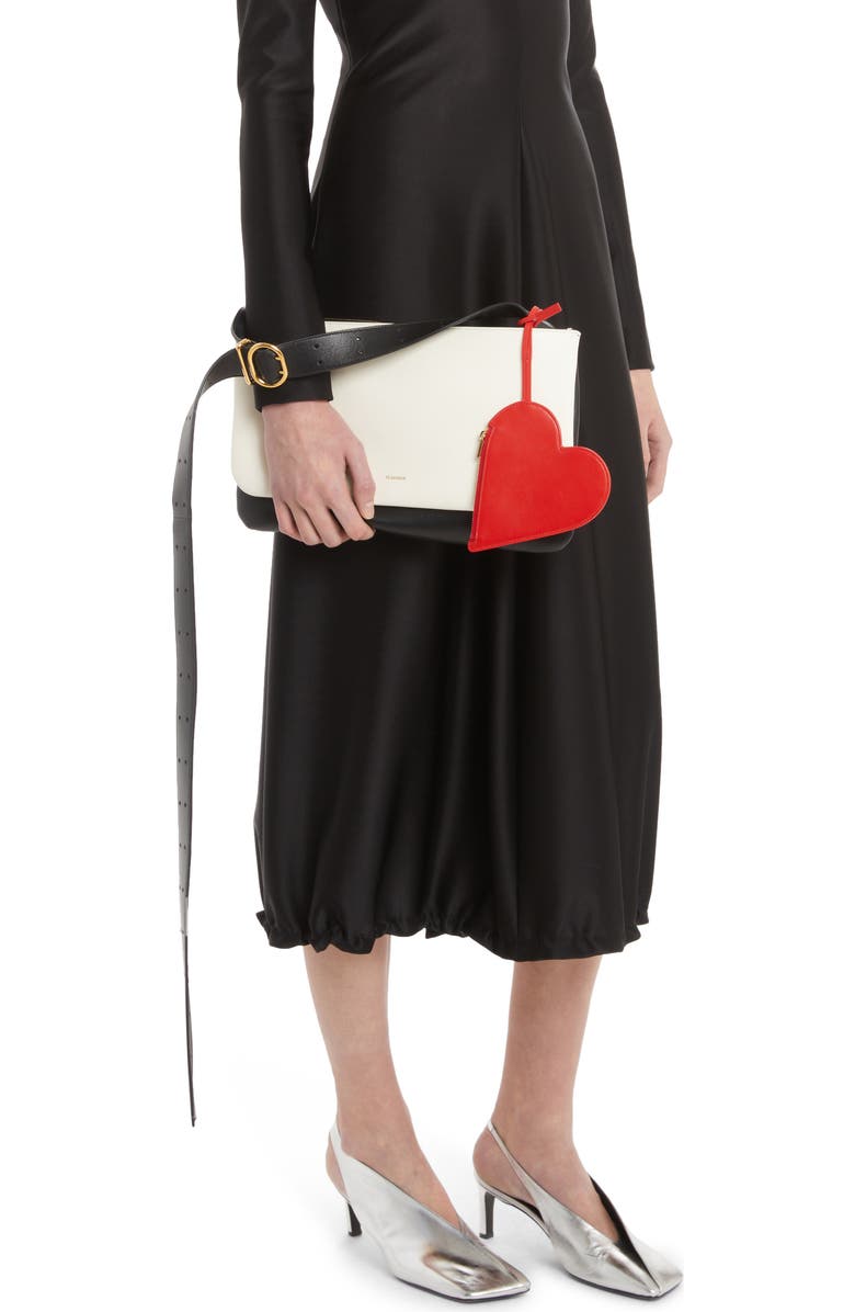 Jil Sander Heart Leather Coin Purse, Alternate, color,