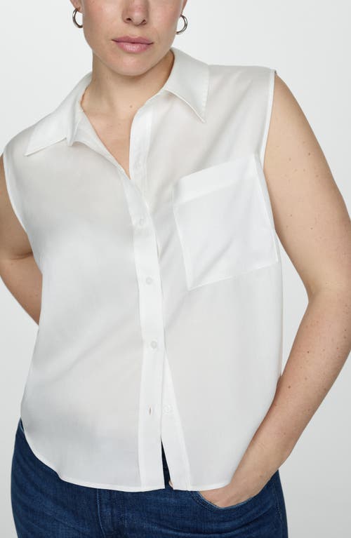 MANGO MANGO SLEEVELESS BUTTON-UP SHIRT 
