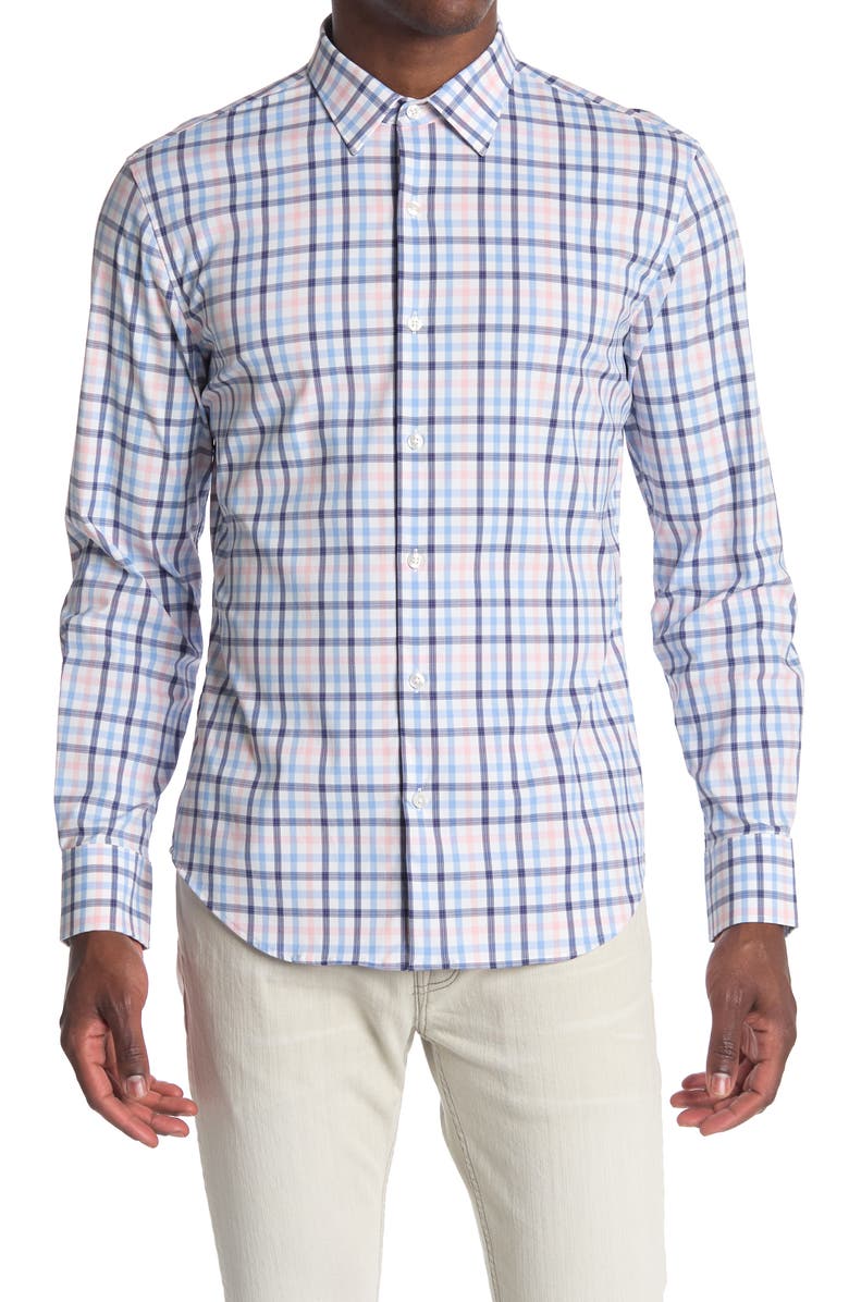 Bonobos Slim Fit Tech Plaid Button-Up Shirt, Main, color, 