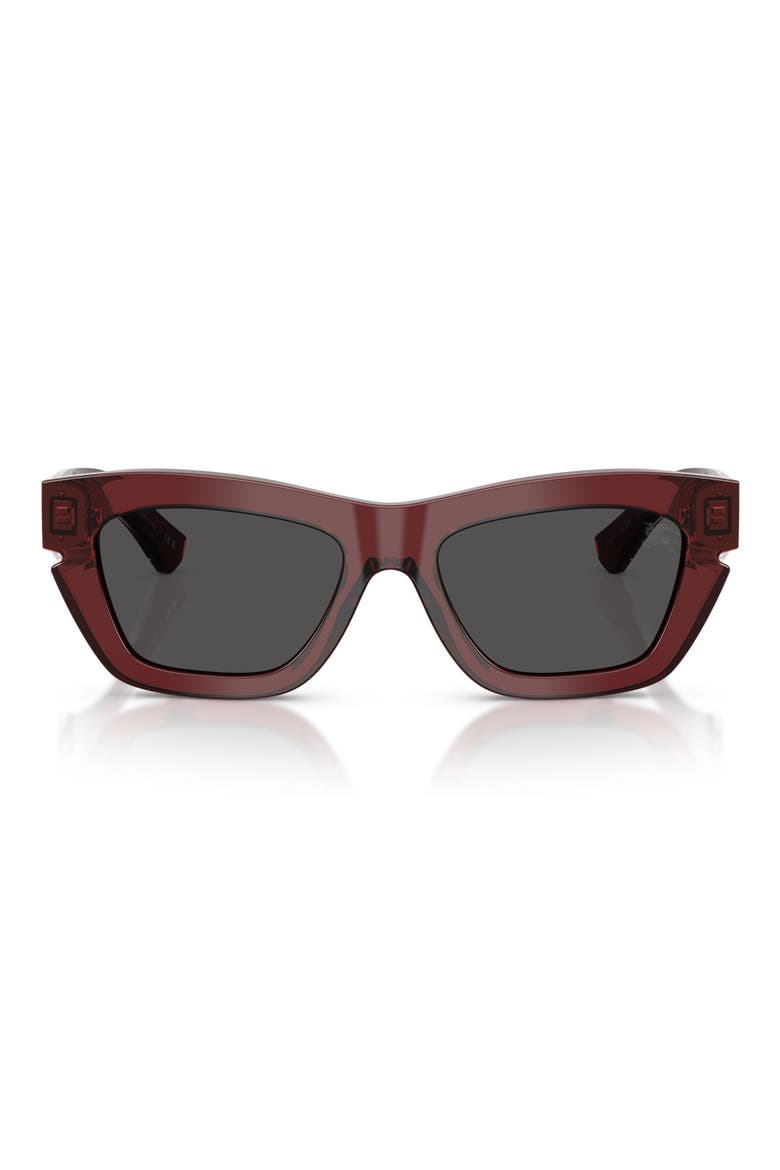 52mm Cat Eye Sunglasses, Main, color, BORDEAUX / DARK GREY