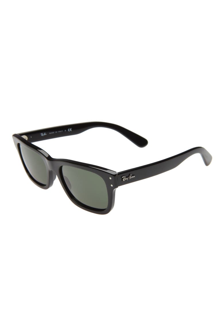55mm Rectangular Sunglasses, Alternate, color, BLACK/ GREEN