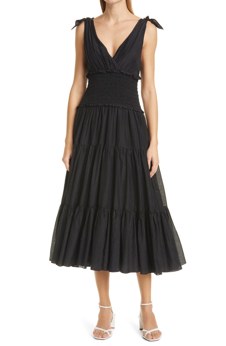 Cinq à Sept Tamar Cotton & Silk Dress, Main, color, 