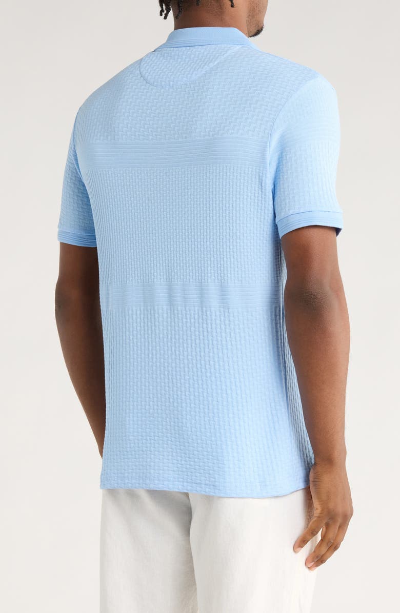 Cactus Man Tipped & Textured Half Zip Polo, Alternate, color, Bright Blue