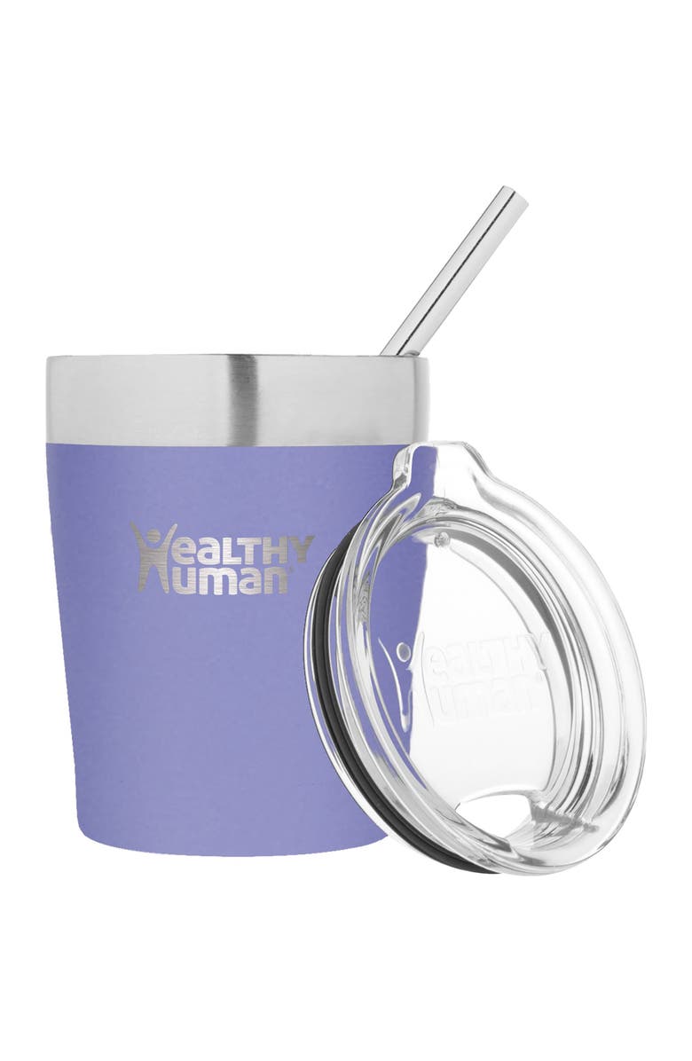 Healthy Human Stainless Steel Tumbler with Straw, 12 oz Lilac, Main, color, Purple