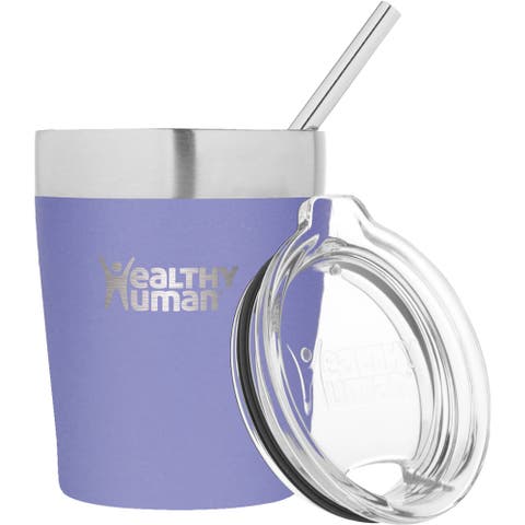 Stainless Steel Tumbler with Straw, 12 oz Lilac
