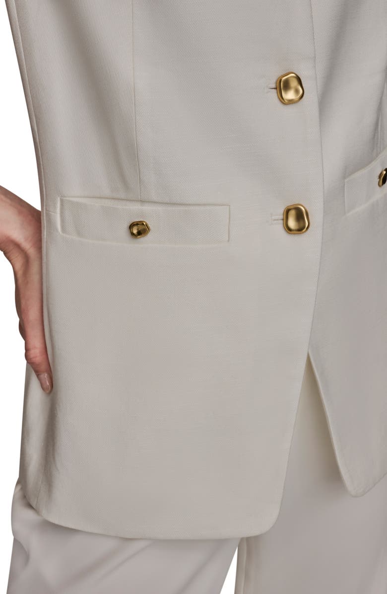 Donna Karan New York Linen Blend Vest, Alternate, color, Cream