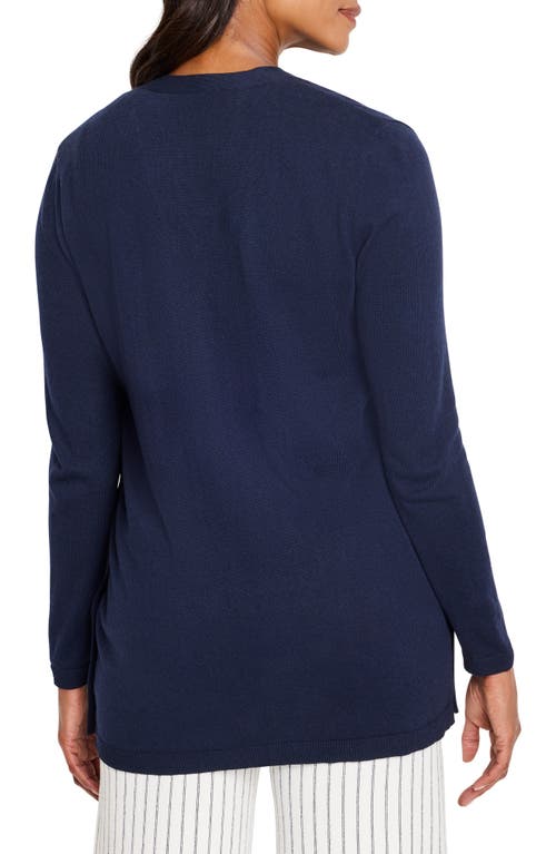 Nic + Zoe Nic+zoe Destination Side Button Cardigan In Blue