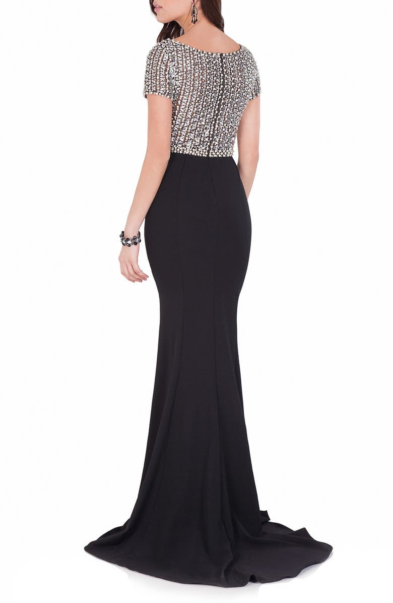 Terani Couture Terani Mixed Media Mermaid Gown, Alternate, color, 