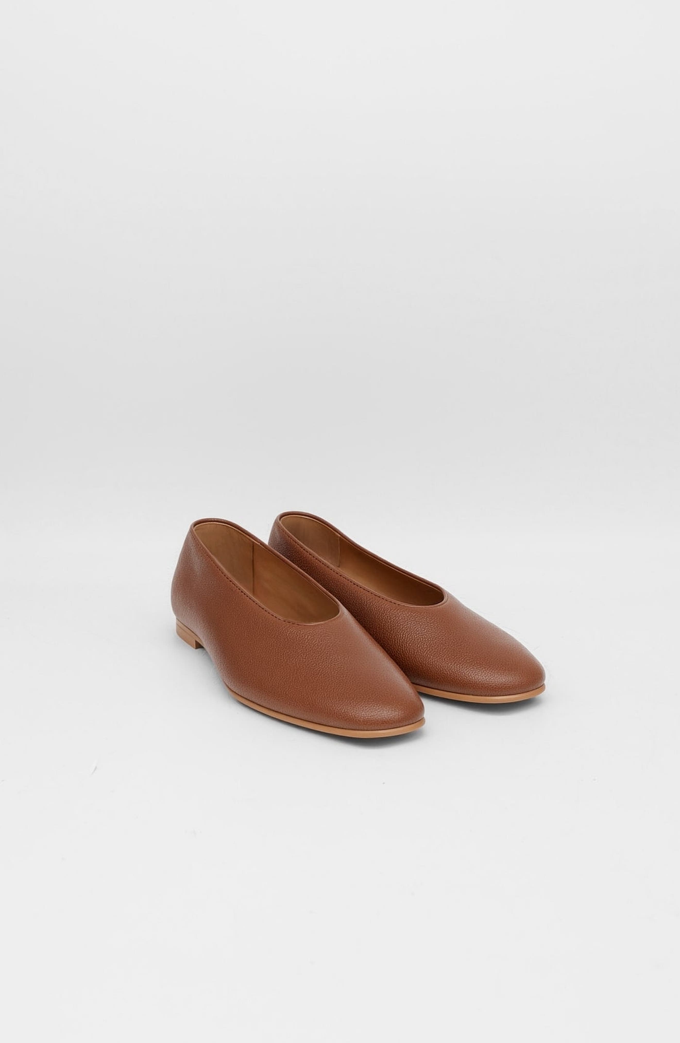 Essenza Leather Slip On Ballet Flat, Alternate, color, Brown