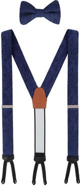 Trafalgar Banbury Tone on Tone Paisley Silk Suspenders (Braces) and Bow Tie Set