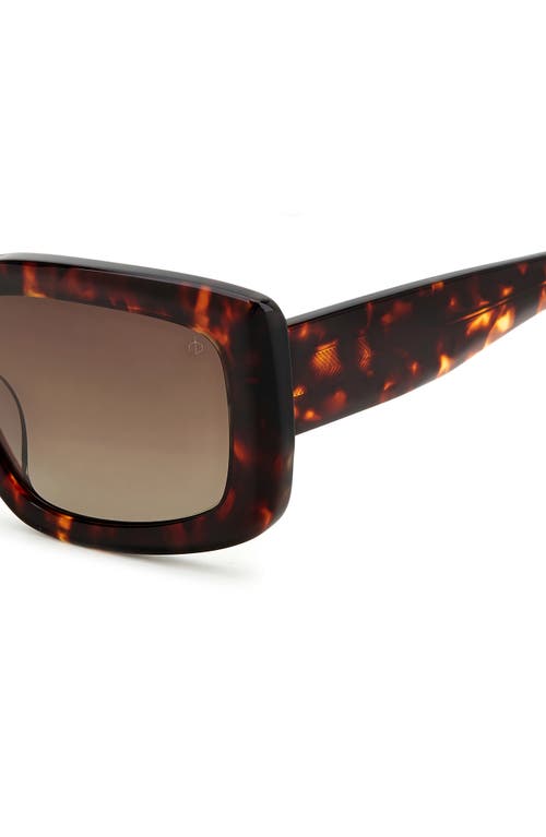 Rag & Bone 54mm Gradient Rectangular Sunglasses In Havana/brown Gradient