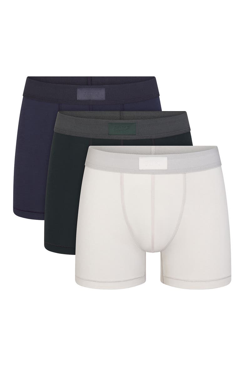3-Pack 3-Inch Cotton & Modal Blend Boxer Briefs, Main, color, BLUE BLACK MULTI