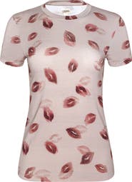 L'AGENCE Ressi Kiss Print T-Shirt