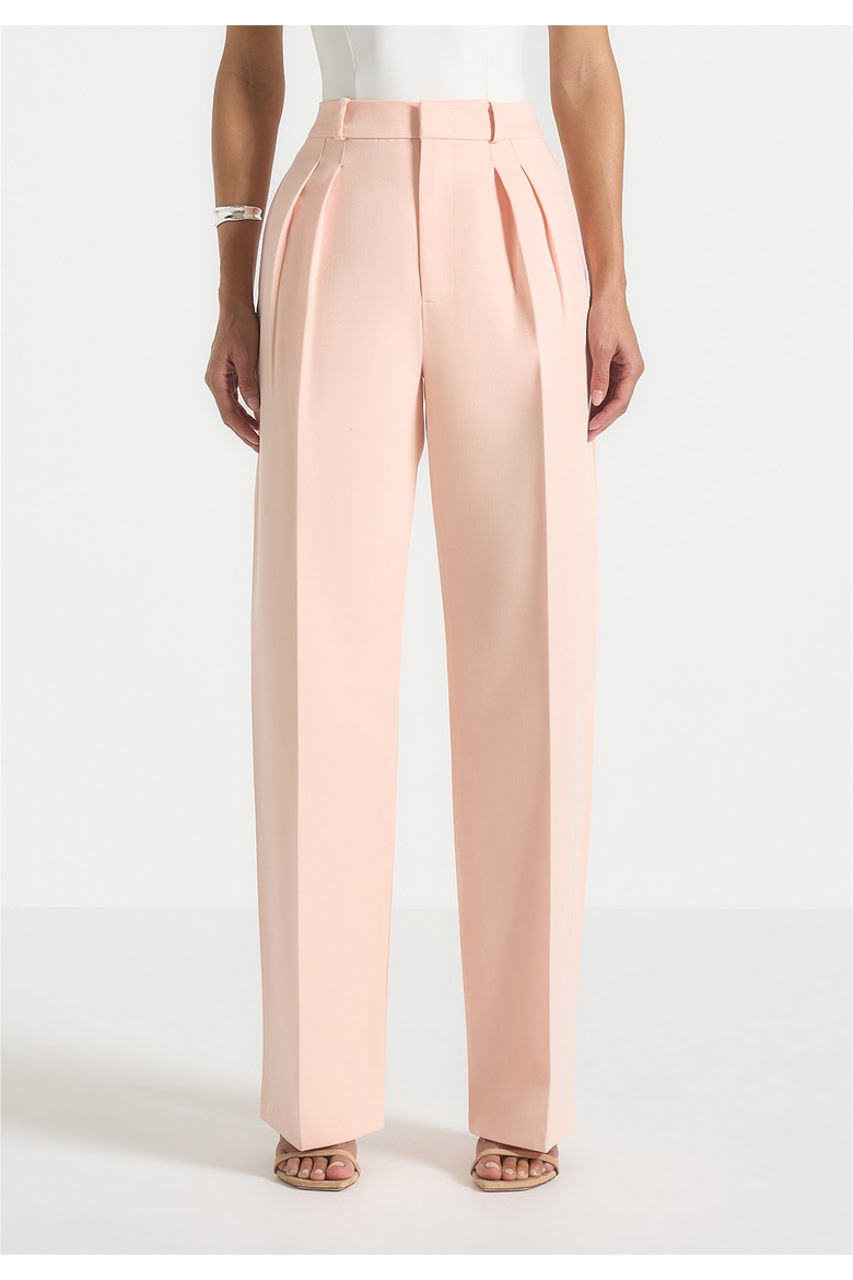 Julie Tailored Twin Pleat Trousers, Alternate, color, Peach