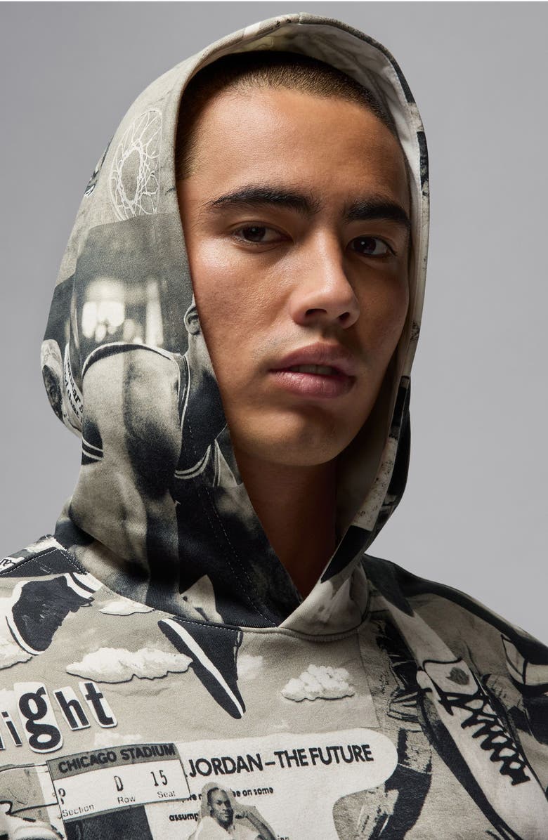 Jordan Print Brooklyn Fleece Hoodie, Alternate, color, 