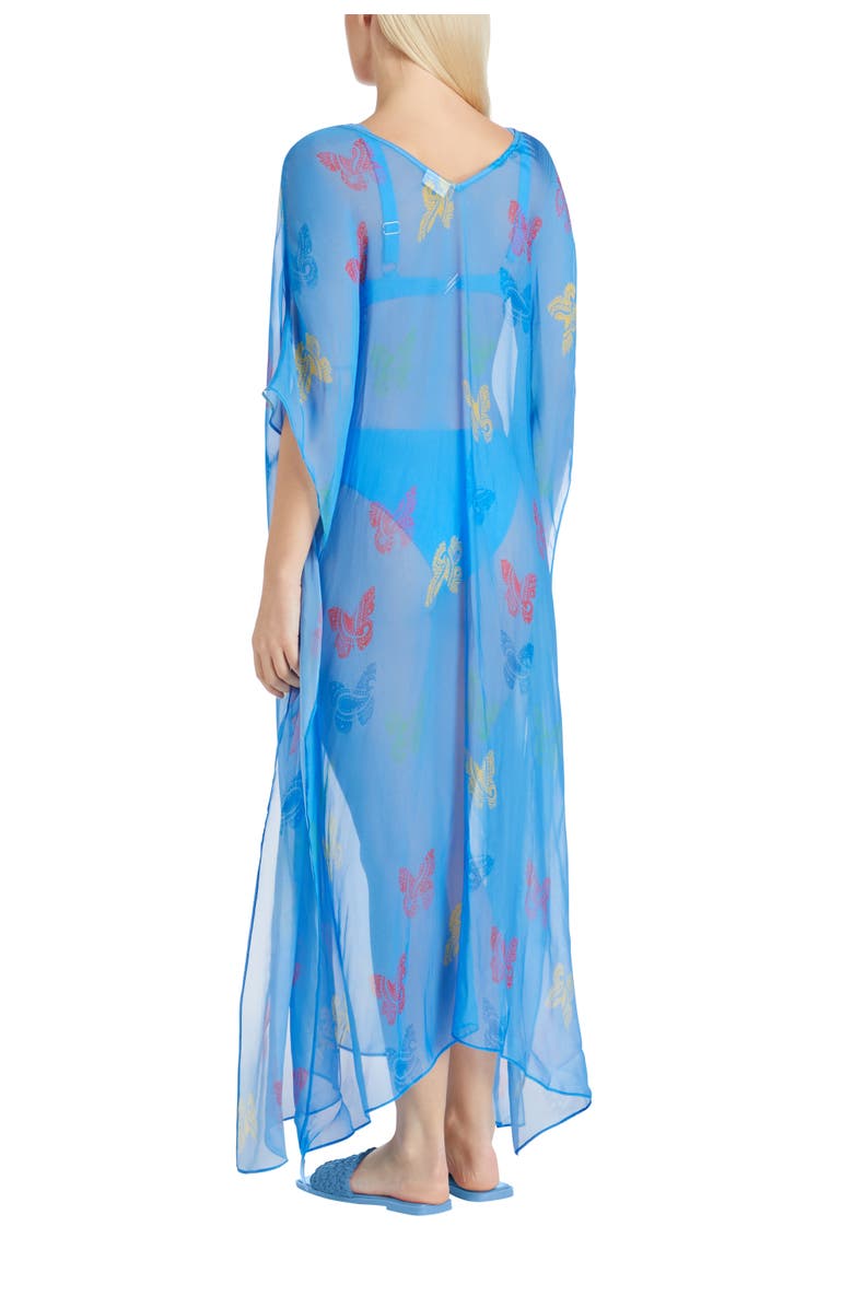 VALIMARE Florence Maxi Sheer Silk blend Cover-up Kaftan, Alternate, color, Blue