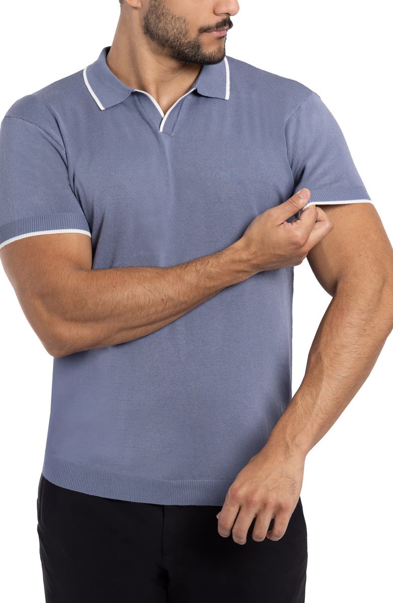 XRAY V-Neck Polo Sweater, Alternate, color, Heather Slate