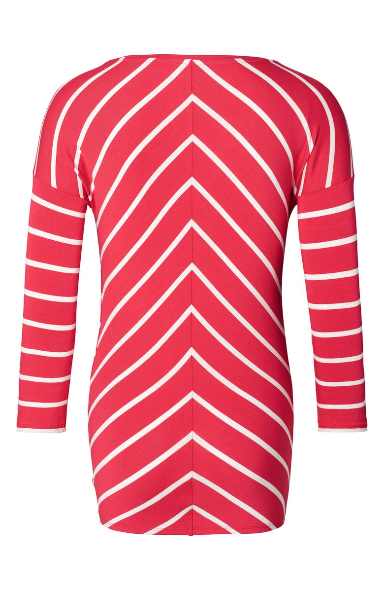 Noppies Lila Stripe Maternity Tee, Alternate, color, Red
