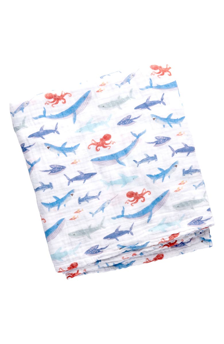 Stephen Joseph Set of 3 Muslin Blankets, Alternate, color, Shark