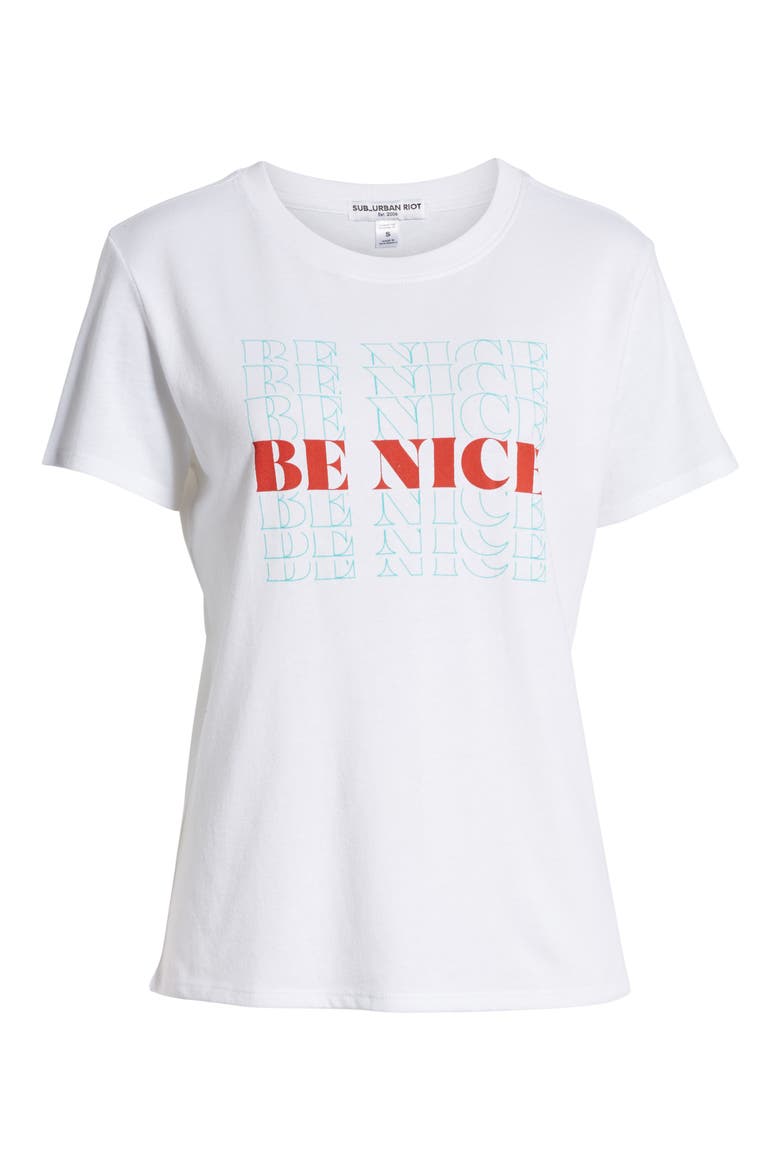 Be Nice Graphic Tee, Alternate, color, WHITE
