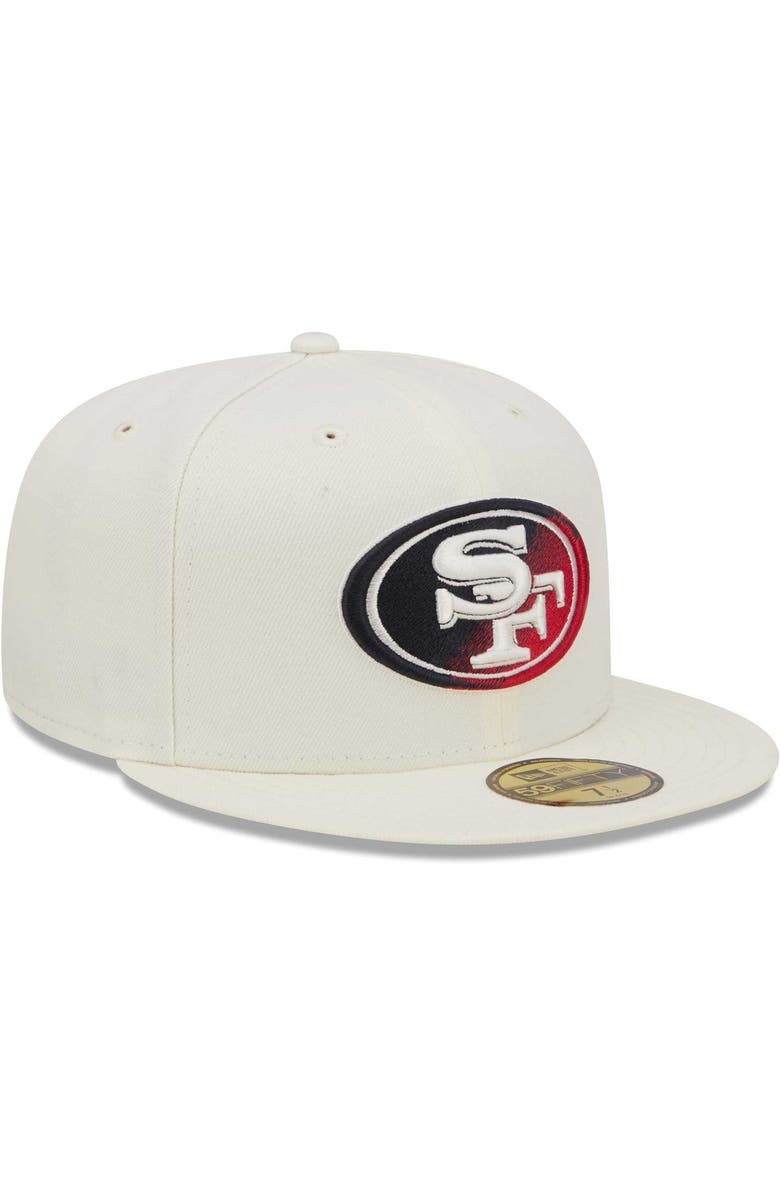 New Era Men's New Era Cream San Francisco 49ers Chrome Color Dim 59FIFTY Fitted Hat, Alternate, color, 