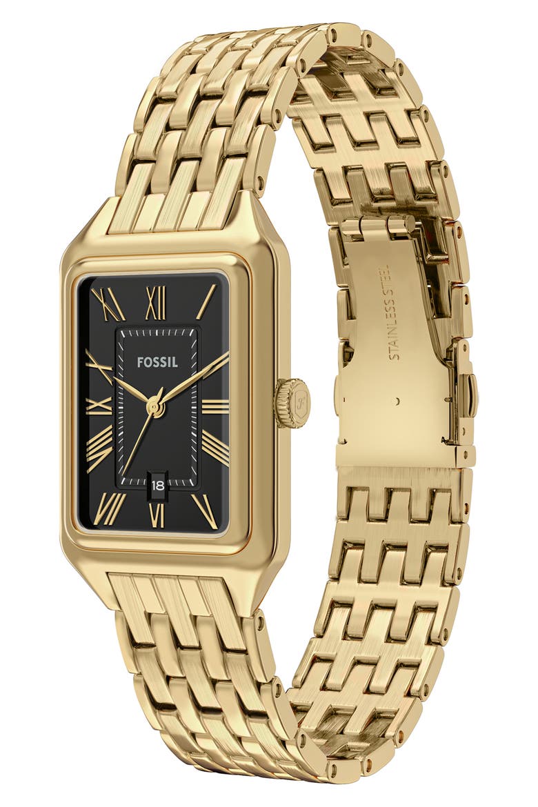 Raquel Bracelet Watch, 23mm x 38mm, Alternate, color, GOLD/ BLACK