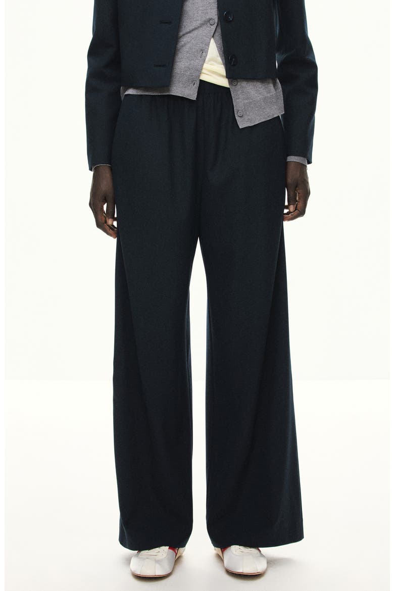 Marker Elastic Waist Wide Leg Pants, Main, color, NAVY