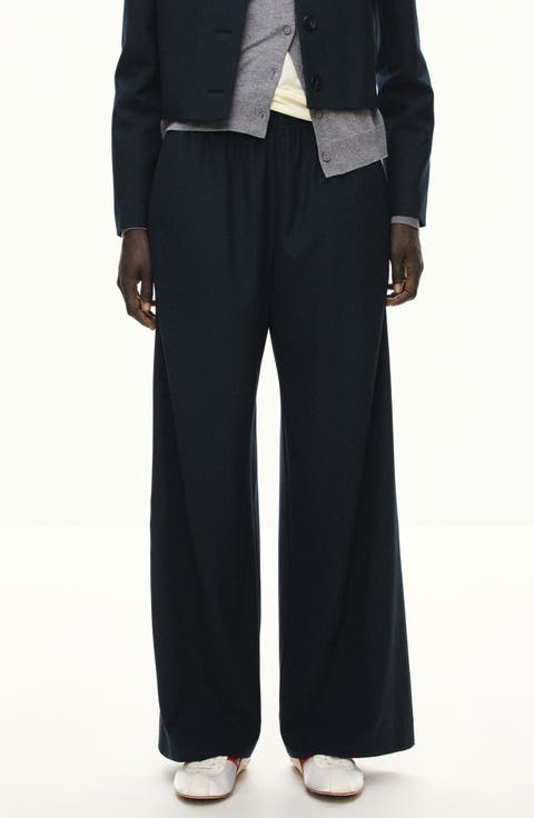 Marker Elastic Waist Wide Leg Pants