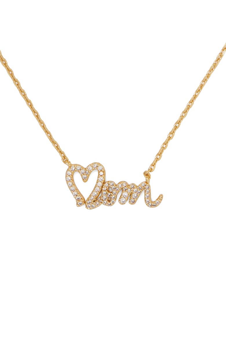 Kate Spade New York mom pavé pendant necklace, Main, color, 