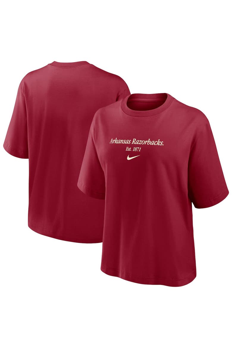 Women's Nike Cardinal Arkansas Razorbacks Boxy T-Shirt, Alternate, color, Cardinal