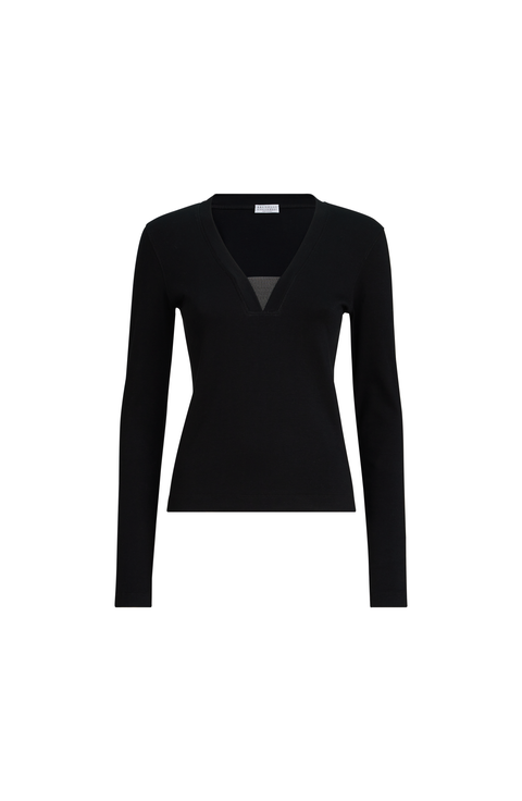 Ribbed jersey T-shirt