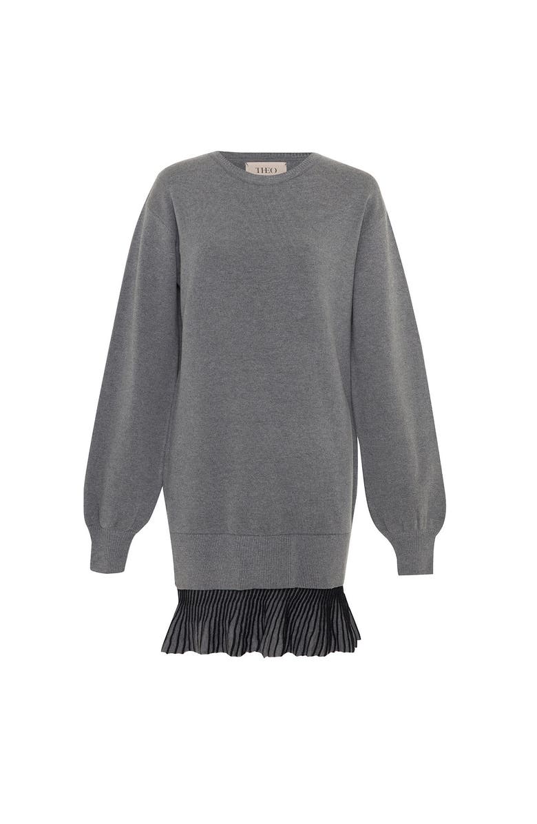 THEO The Label Ersa Shimmer Hem Sweatshirt Dress, Main, color, 