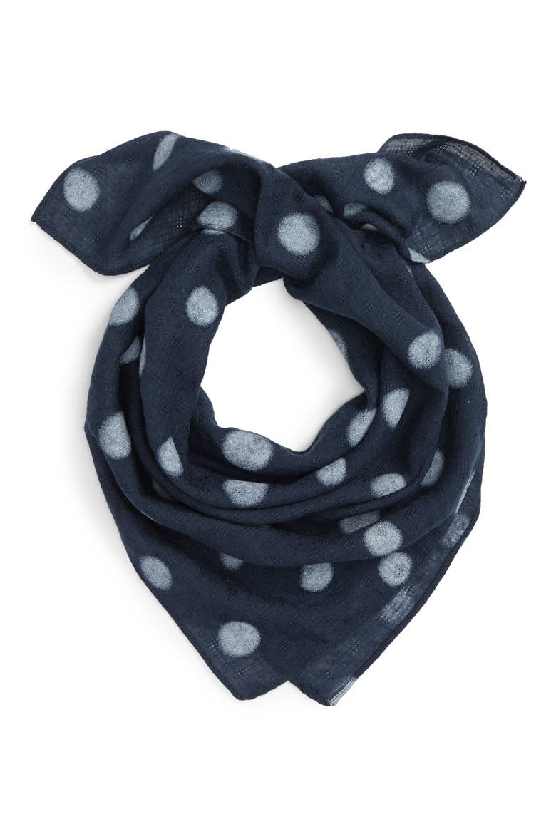 Polka Dot Bandana, Main, color, DARK BLUE