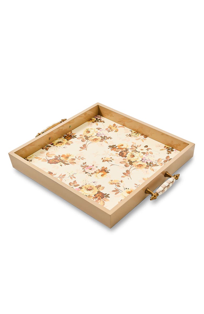 MACKENZIE CHILDS Wild Rose Serving Tray, Main, color, White