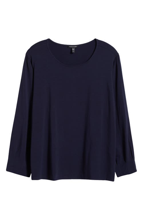 Eileen Fisher Pleated Sleeve Top In Ink