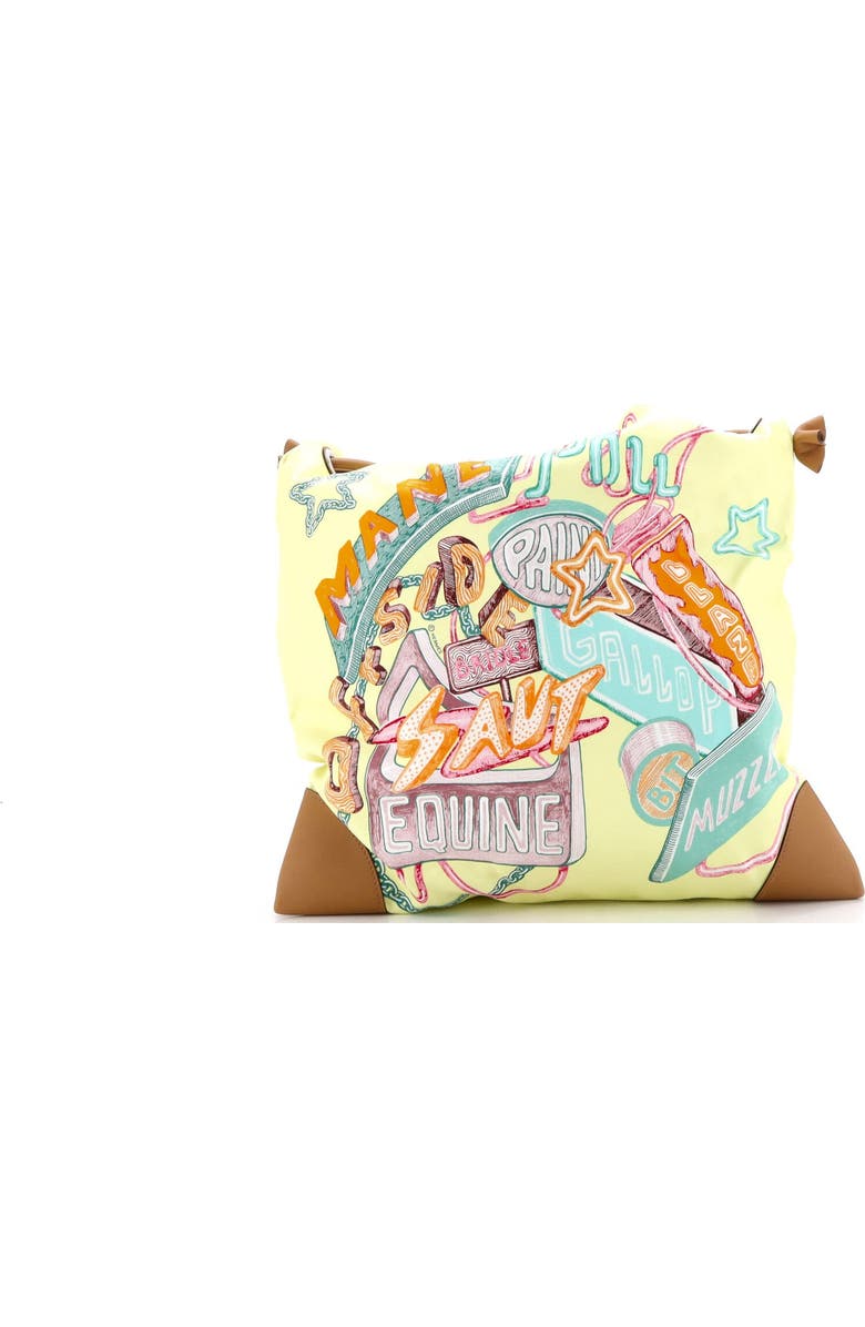 Pre-Owned Hermes Silky City Bag Printed Silk and Leather PM, Alternate, color, Yellow