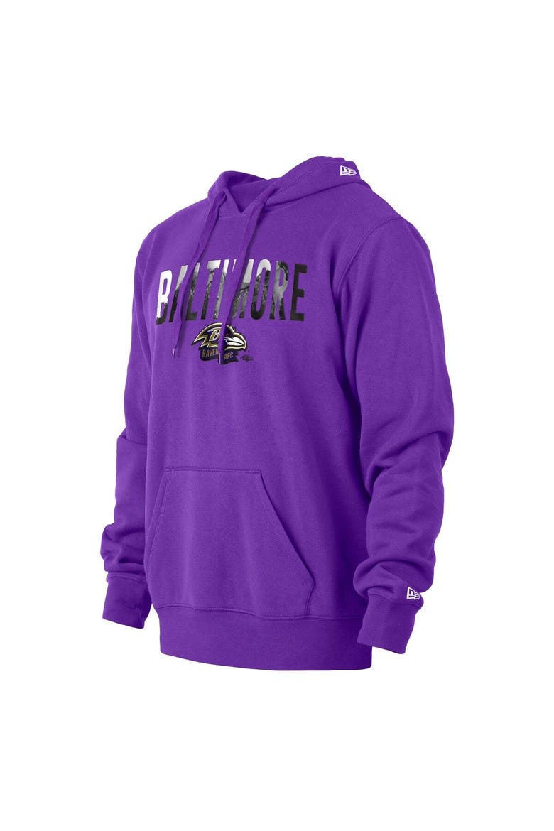 Men's New Era Purple Baltimore Ravens Ink Dye Pullover Hoodie, Alternate, color, Purple
