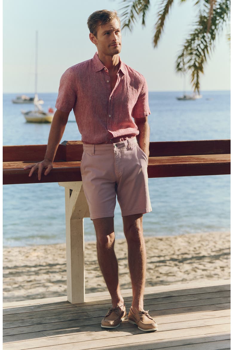 Hampton Slim Fit Twill Chino Shorts, Alternate, color, PINK TWILL