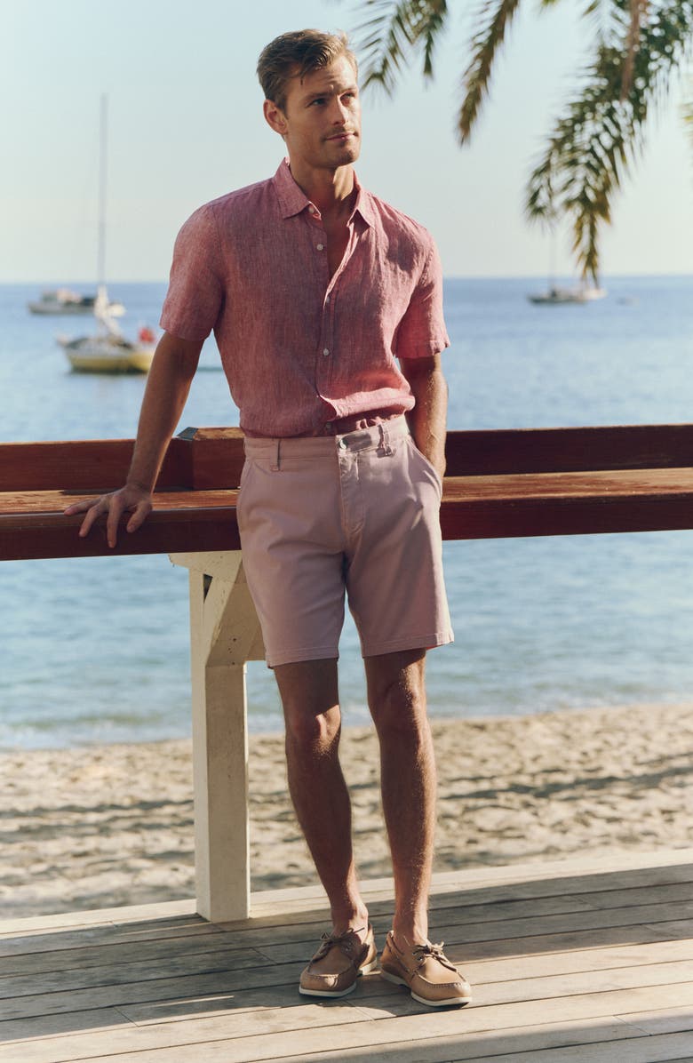 34 Heritage Hampton Slim Fit Twill Chino Shorts, Alternate, color, Pink Twill